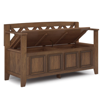 Banc de rangement en bois massif Amherst