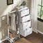 Commode avec support suspendu, petit placard à 4 tiroirs pour chambre à coucher, avec support à vêtements, grande tour de rangement, structure robuste-908898728