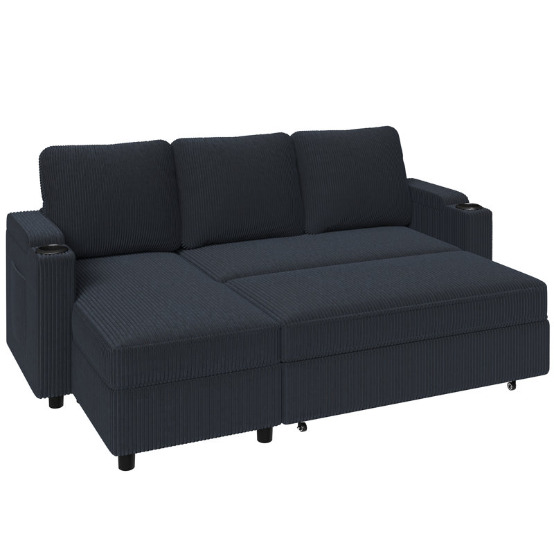 3 Seater Sofa Bed, Black