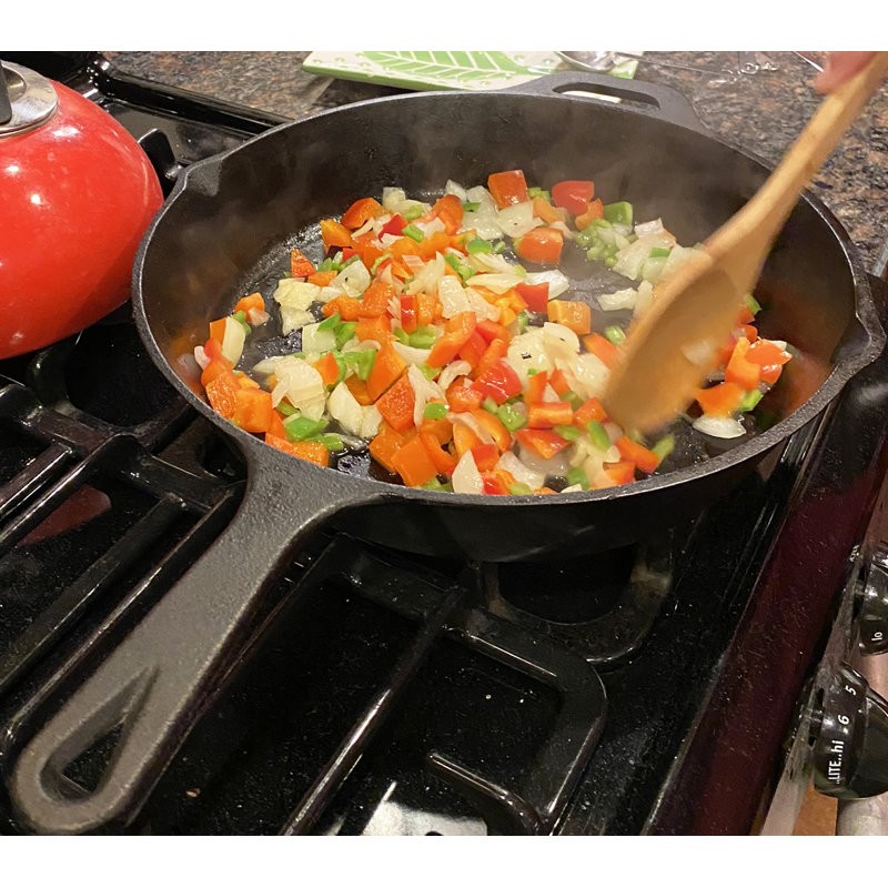 12" Pre-Seasoned Cast Iron Skillet with Helper Handle