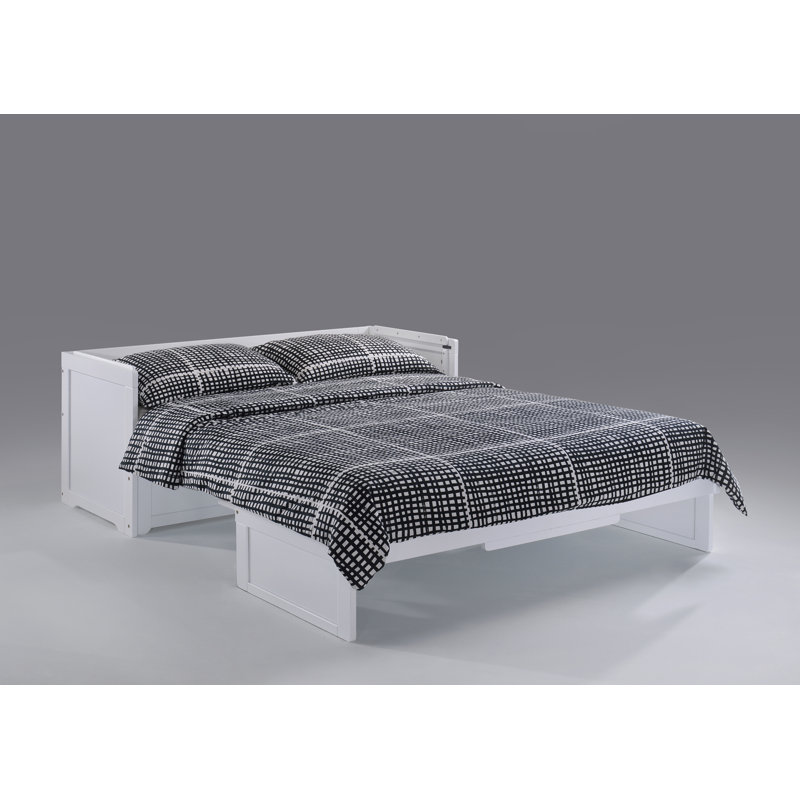 Grand lit escamotable avec matelas et rangement Maron, Cerisier