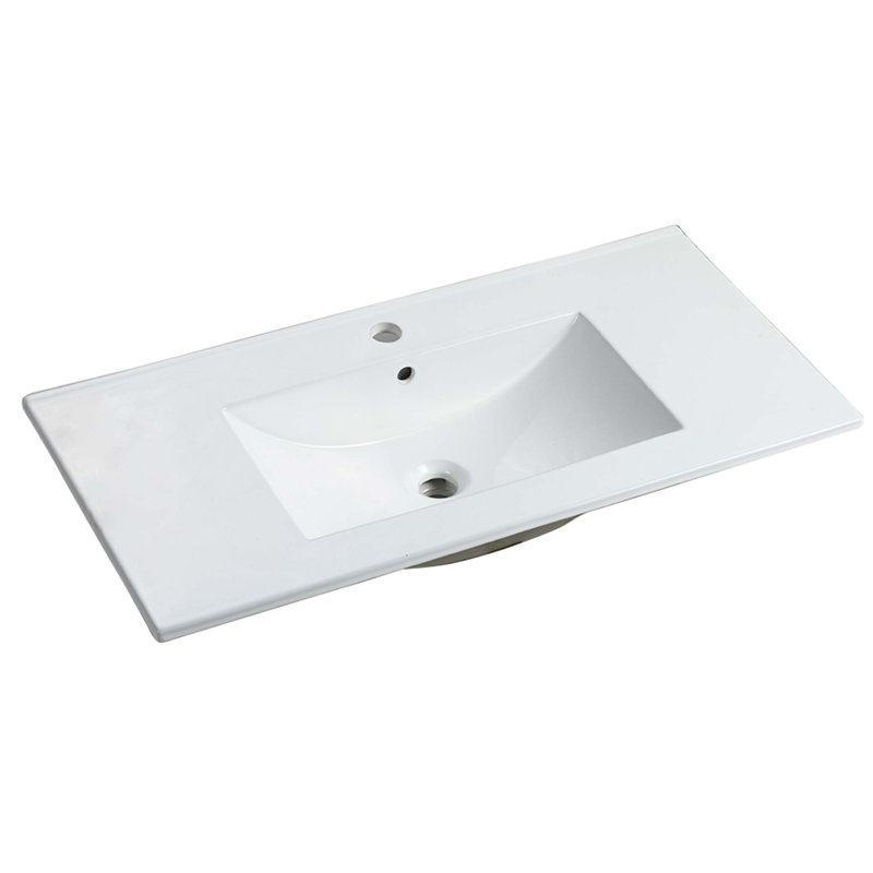 Lavabo de 36 po en céramique pour meuble-lavabo, lavabo supérieur seulement