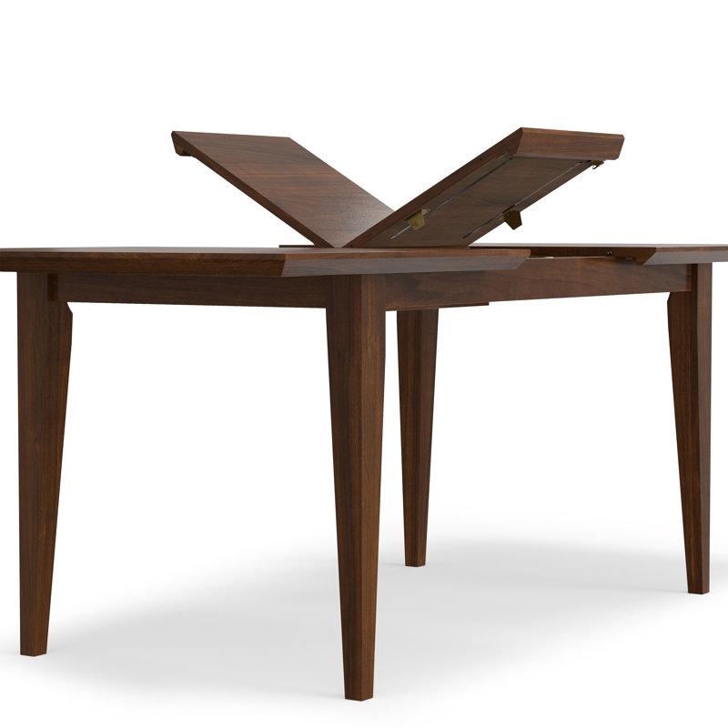 Colby 60-76"W Solid Wood Extendable Dining Table, Contemporary Rectangle, Seats 6-8, Walnut