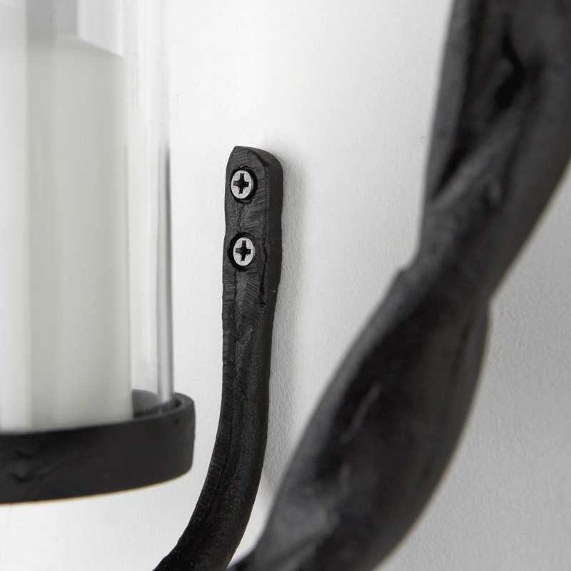 Bougie circulaire tressée en aluminium noir Pilla