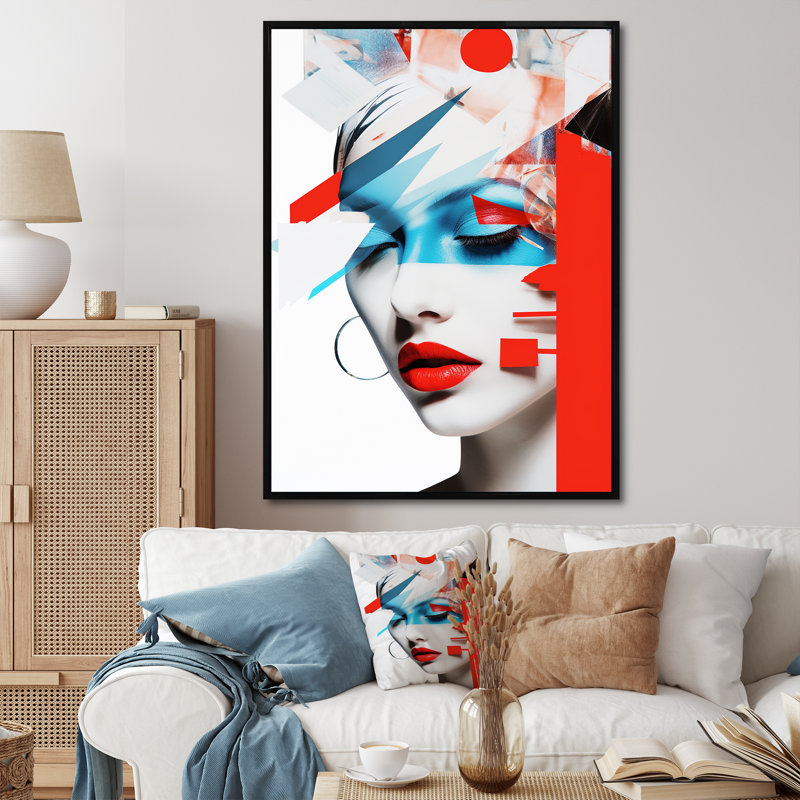 Portrait d'avant-garde - reproduction sur toile, H 40 po x l 30 po x P 1,5 po, Cadre flottant noir