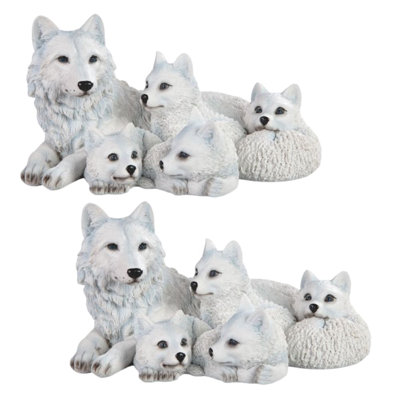 "Ensemble de 2 pièces" ICE ARMOUR l 8 "Figurine de loup, sculpture, ornement, décoration de maison / chambre et idées de cadeaux parfaits pour la pendaison de crémaillère, les fêtes et les anniversaires