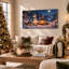 «Snowman Roast Marshmallows» par Campfire, art mural sur toile de Noël-962370155