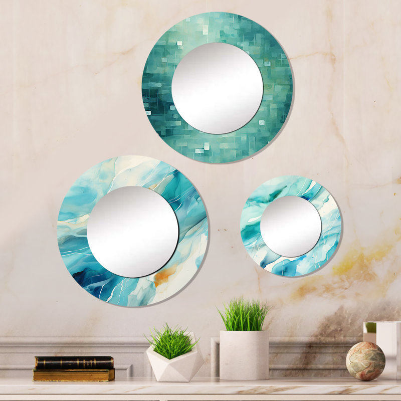Miroir Turquoise Waves Impressions Of Infinity VII