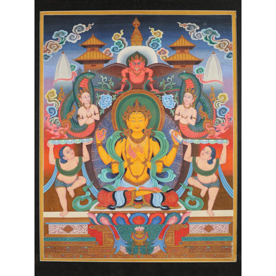 Newari Buddhist Goddess Prajnaparamita (Brocadeless Thangka)