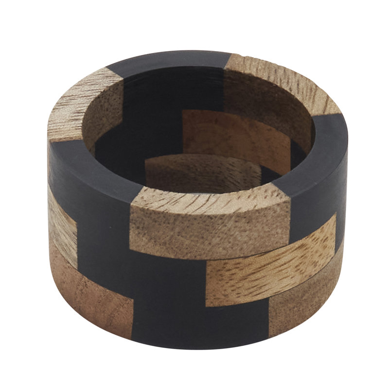 Wooden Napkin Ring, Black