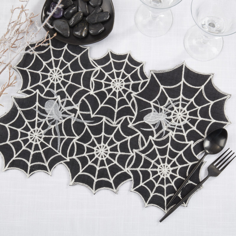 Napperon Spiderweb (ensemble de 4), Noir, noir, noir, noir