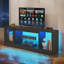 LED TV Unit for TVs up to 65 Inch, TV Cabinet , Gaming Entertainment Center with Adjustable Glass Shelf-1108230666