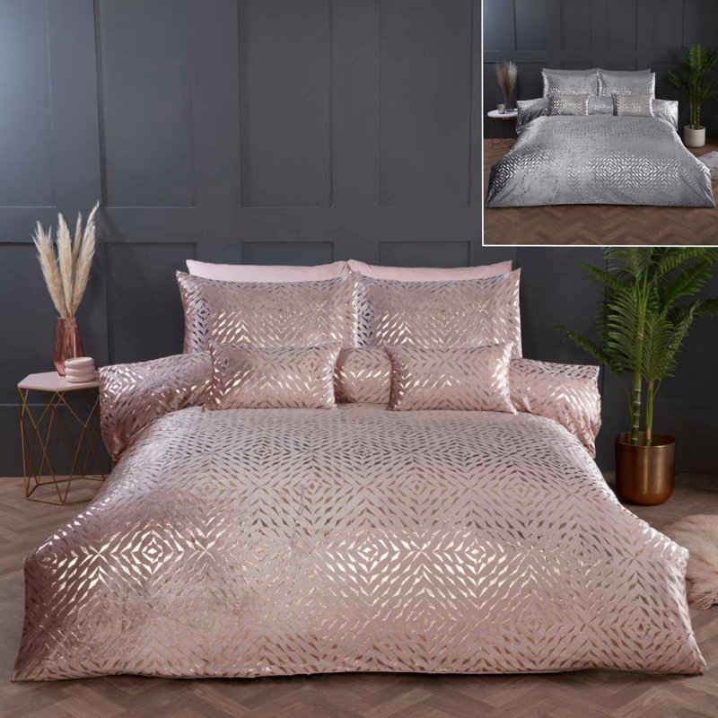 Ahylin Cotton Blend No Pattern Duvet Cover Set with Pillowcases Included, Blush Pink, Super King - 2 Standard Pillowcases