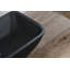 Lavabo de salle de bain vasque rectangulaire en verre à coquille rectangulaire de 13 po L -18,13 po H à 4 po noir avec robinet noir mat et drain escamotable noir mat