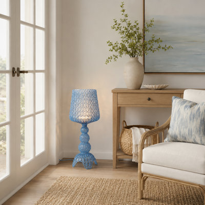 Lampe sur pied décorative bleue à DEL, lampe sur pied H 27,8 po avec lumière tricolore pour le salon et la chambre à coucher