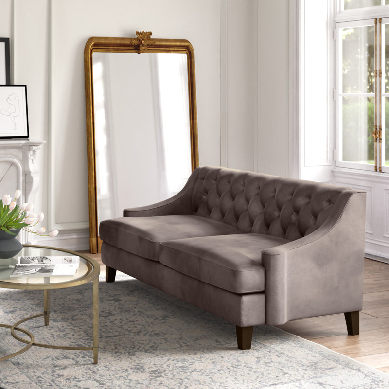 Asleigh Upholstered 85'' Sofa, Gray 