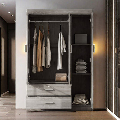 Armoire à miroir 3 portes avec tablettes