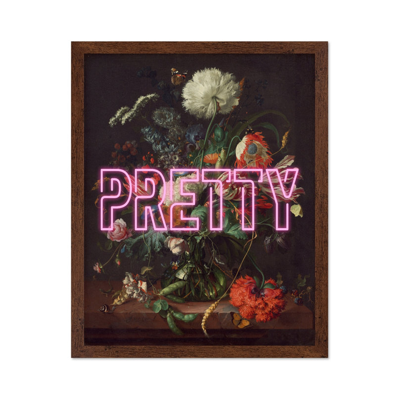 Pretty, Poster, 08"H x 10"W, Brown Framed
