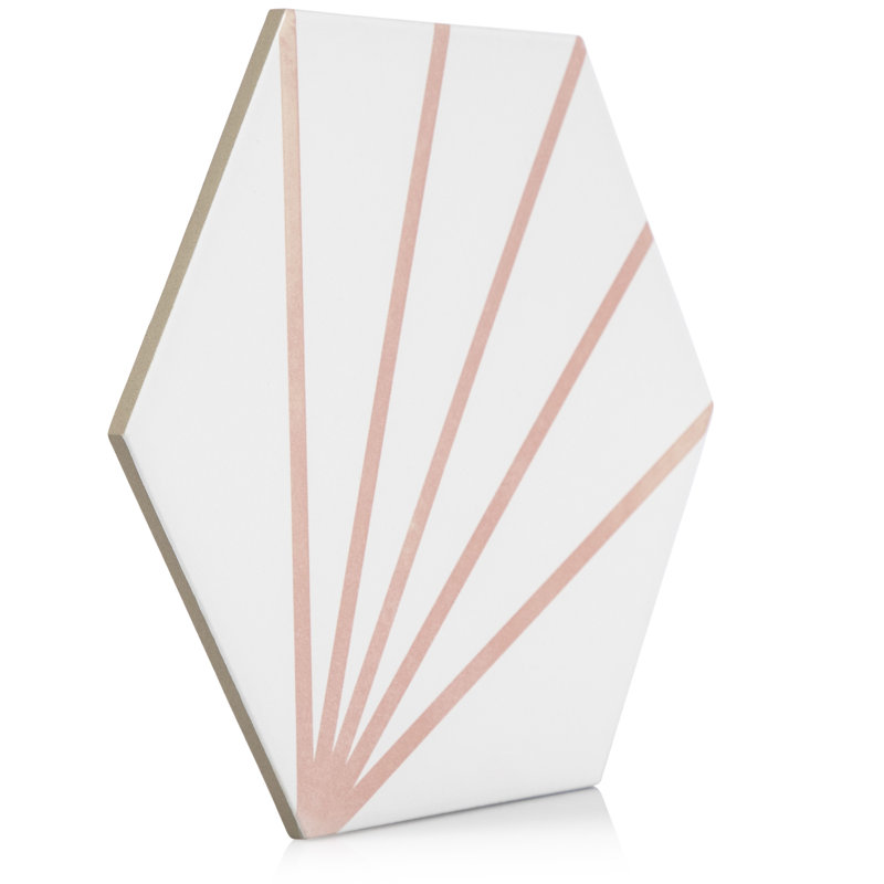 Rayon de soleil hexagonal gris foncé, Rose clair