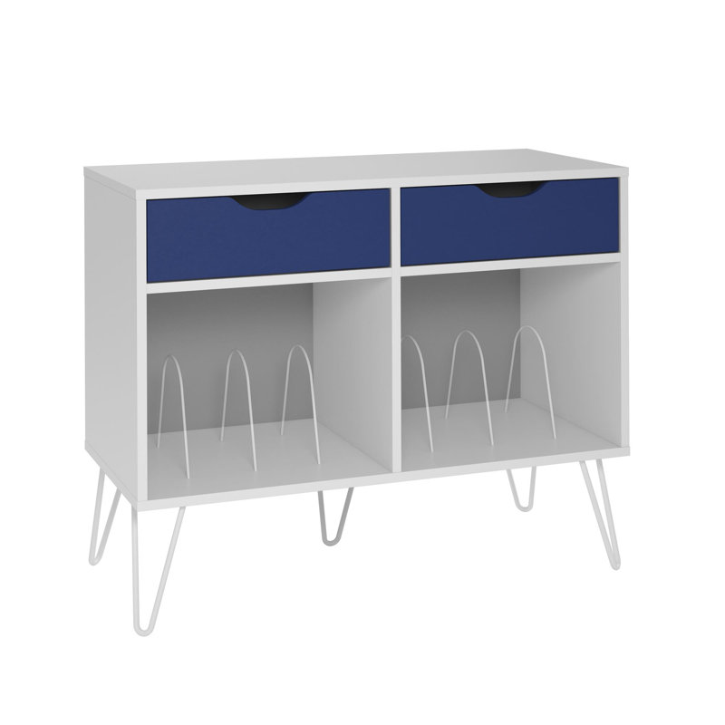 Carrasco HiFi Rack, White/Blue
