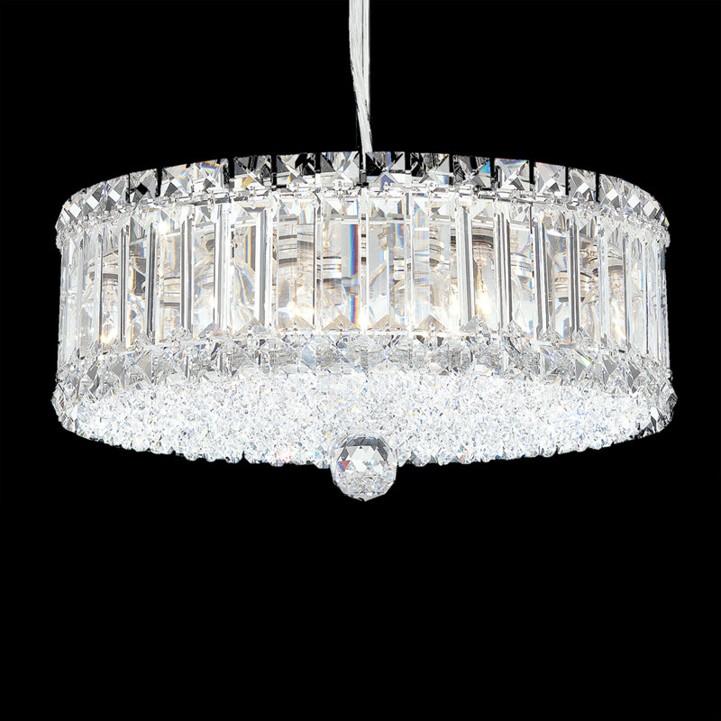 Plaza Glass Drum Chandelier, 6.5" H x 14.5" W x 14.5" D, Heritage Crystal