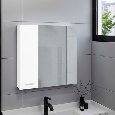 Armoire à pharmacie à double porte Harbor, quatre tablettes intérieures, blanc