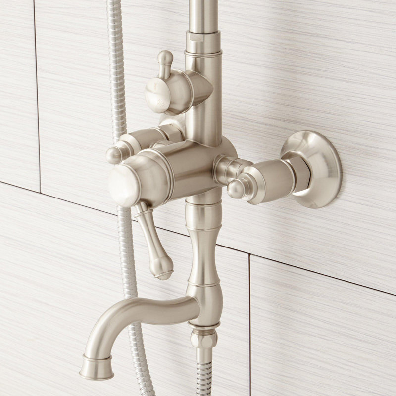 Robinet de douche et baignoire Dolwick, Nickel brossé