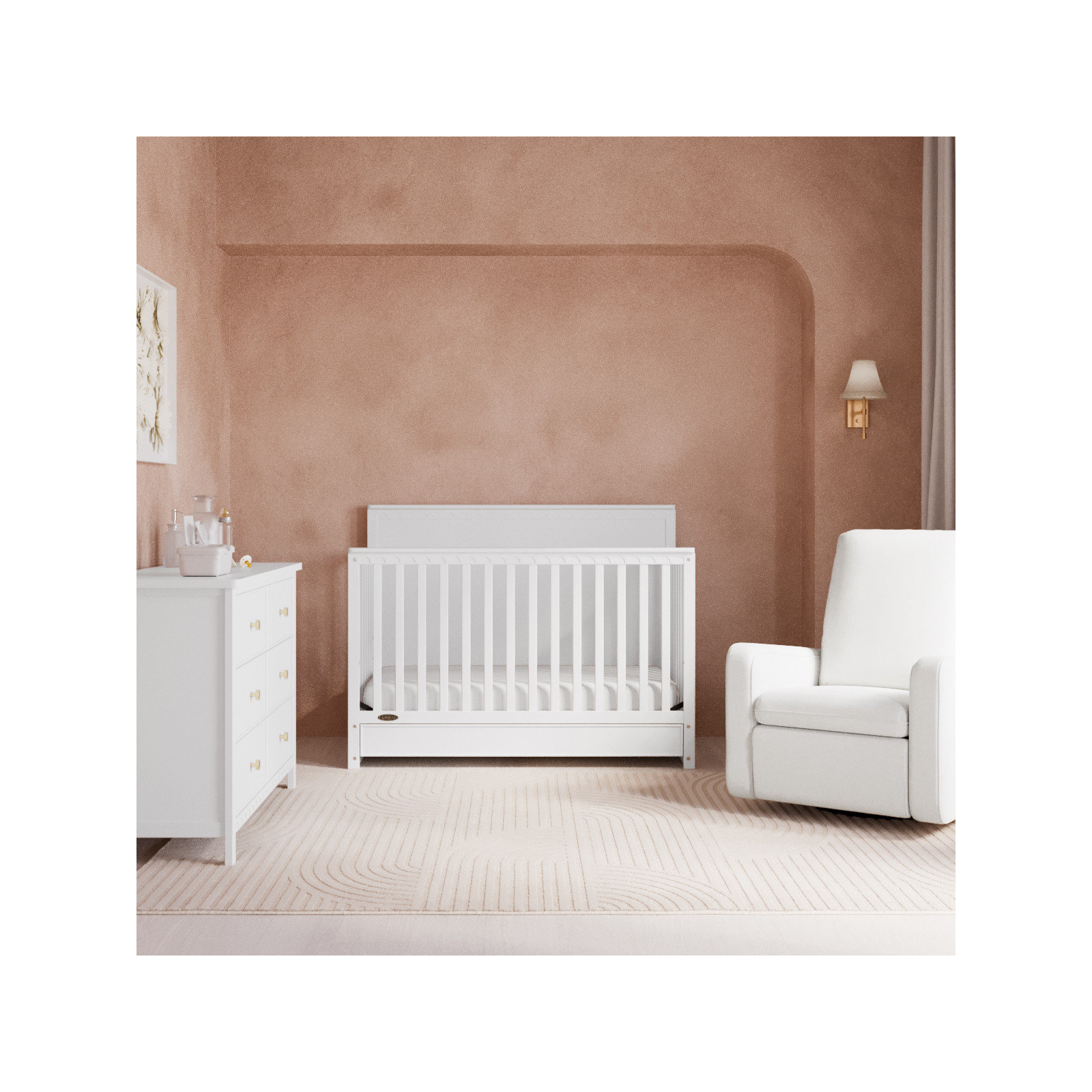 Sasha 6 Drawer Double Dresser, White