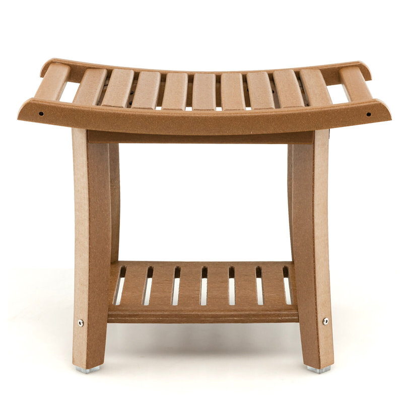 24'' W HDPE Shower Bench, Brown
