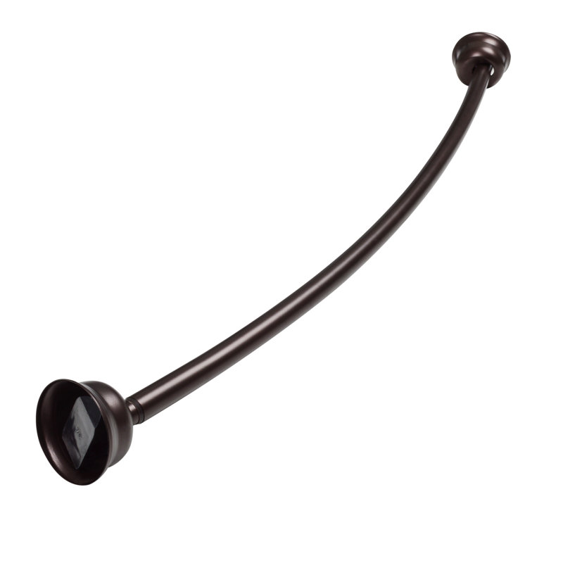 Utopia Alley Rustproof Fixed Mount Single Curved Shower Rod, Aluminum, adjustable from 45" to 72" Wide, Oil Rubbed Bronze