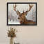 «Black Bucks in the Snow», reproduction d'art encadrée noire-1201516097