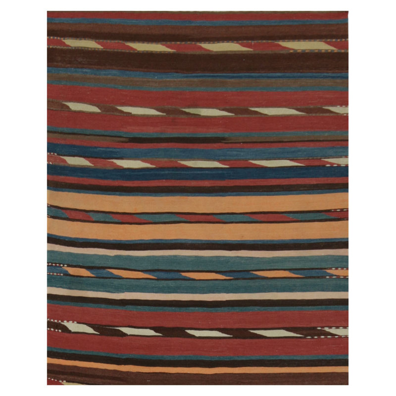 Vintage Kilim Rug In Polychromatic Stripes By Rug & Kilim