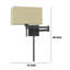 Lampe murale 26 po Sakena, abat-jour rigide en tissu ivoire, bras pivotant brun rouille-1073893034-1073893035