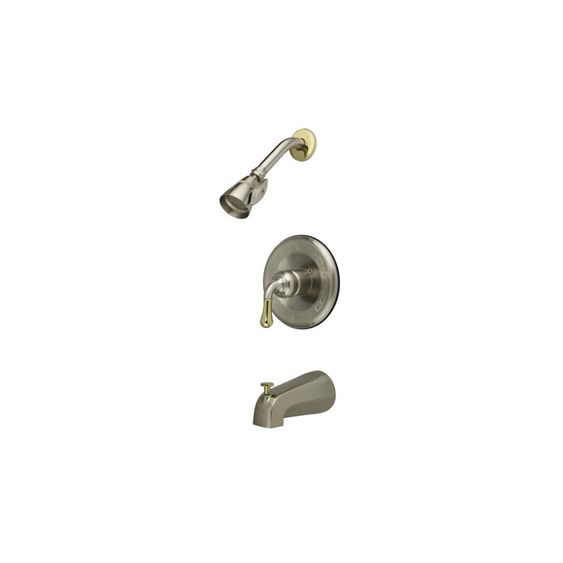 Volume Control Faucet Shower Faucet Trim Only, Satin Nickel / Polished Brass