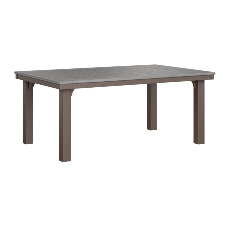 Homestead Outdoor Dining Table, Driftwood Gray, Chocolate Brown