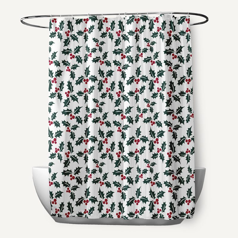 Rideau de douche Holly Bush, Vert Noël