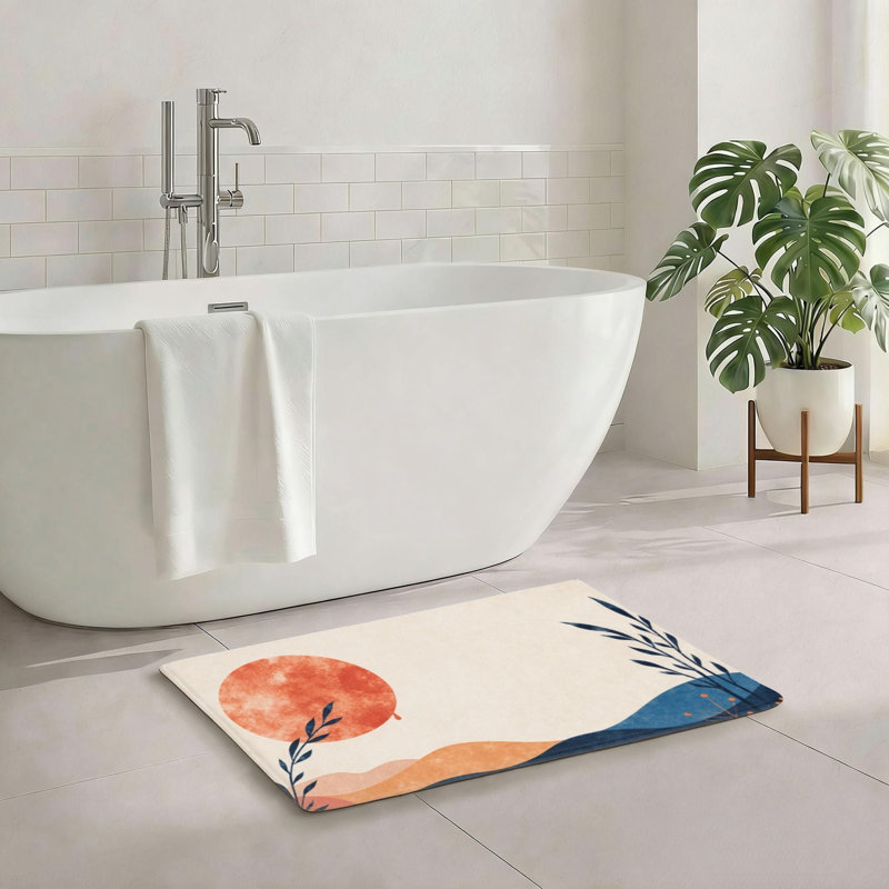 Tapis pour salle de bain 20 po x 32 po Boho Sun Landscape