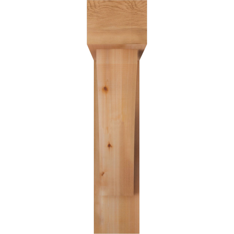 7 1/2"W x 34"D x 34"H Thorton Block Smooth Bracket w/ Offset Brace, Western Red Cedar, 34 x 34