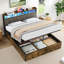Storage Bed With Led And Usb Industrial Style-1409286814