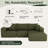 108.2" Modular Cloud Sectional Sofa, L-Shaped Corduroy Couch with Chaise & Removable Pillows, Compression Sofa in a Box & No Assembly Required, Customizable Layout Modern Sofa-115789014-125998254