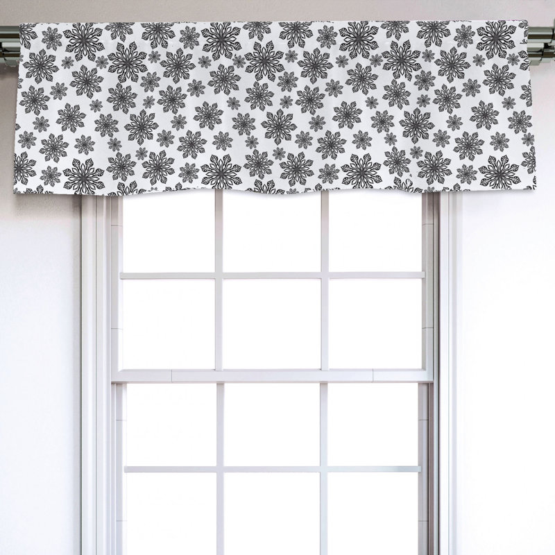 Sateen Floral Ruffled Window Valance