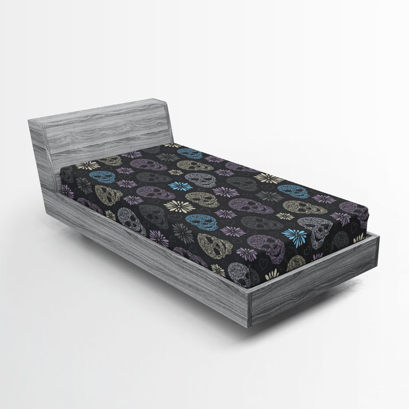 Drap-housse moderne damas Ambesonne, Drap-housse de taille simple