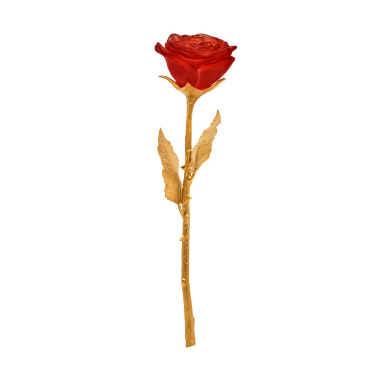 Eternal Rose Sculpture, Red/Gold