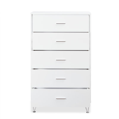 Commode 5 tiroirs avec poignées simples