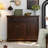 Nut-brown Solid Wood Shoe Storage Bench