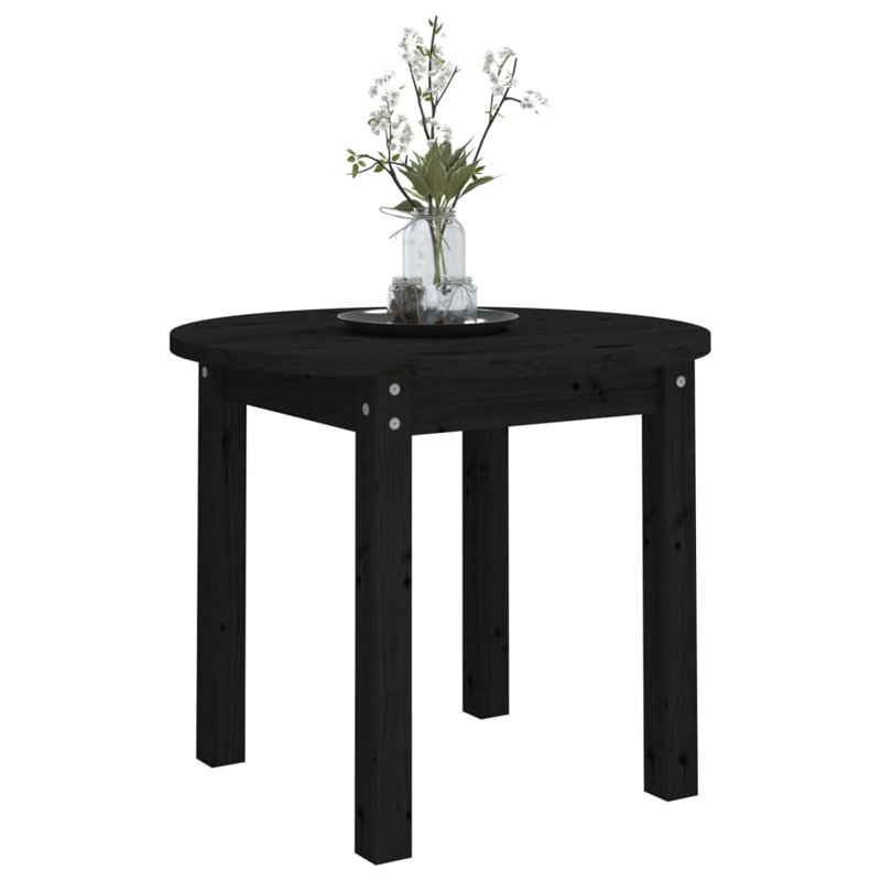 Amylynn Solid Wood Four Leg Coffee Table, Black, 45cm H x 55cm W x 55cm D