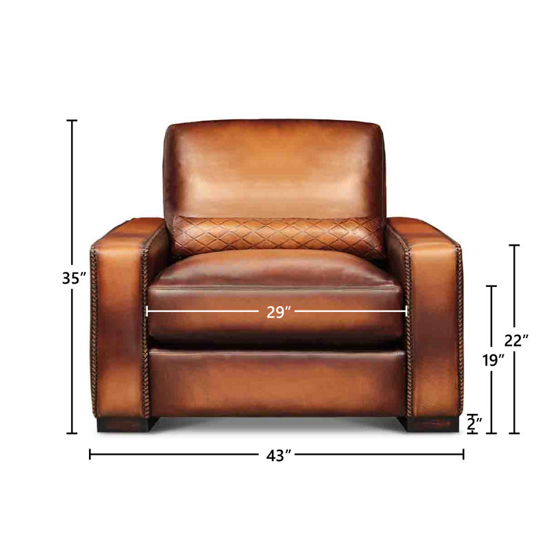 Urban Cowboy Leather Chair And A Half, Ash Honey, Polo (Maestro Artisano)