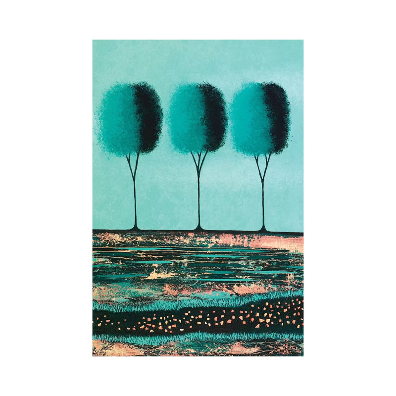 Teal Trees No. 2 by Lisa Frances Judd - Wrapped Canvas Gallery-Wrapped Canvas Giclée, 30.48cm H x 20.32cm W x 1.9cm D
