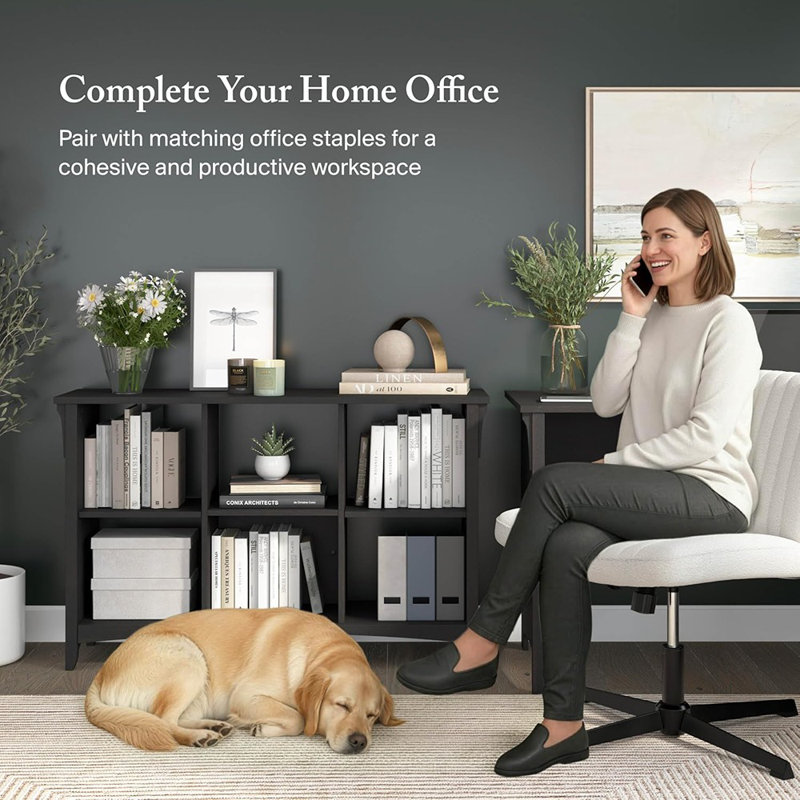 Solution de rangement de bureau - Organisateur de maison avec tablettes ouvertes, unité compacte pour livres et fournitures