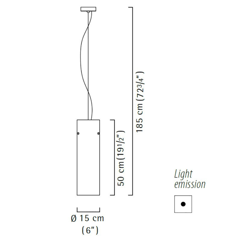 Jaki 1 - Light Single Cylinder Pendant, Glossy White